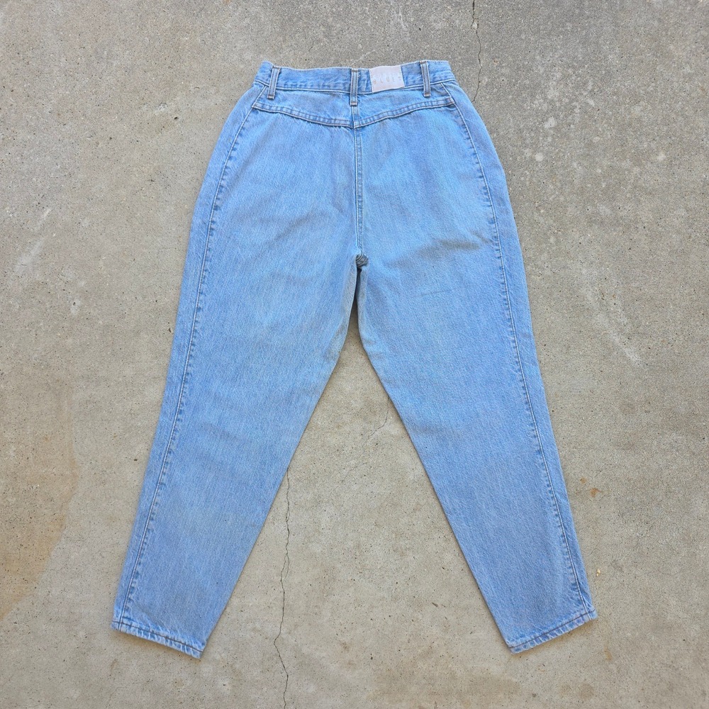 VTG Sunset Blues Jeans Size 26x27 High-Waisted Pleated Front Barrel Leg 80s USA - Picture 4 of 15